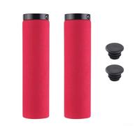 Poignées de guidon antidérapantes en gel de silicone avec verrou en aluminium pour VTT et vélo de route, absorption des chocs, confortables, couleur rouge (rouge)
