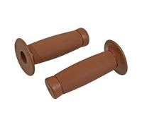 Poignées de guidon Avoc MOTO ON ROAD VINTAGE NORWICH CARAMEL CLOSED END 125mm PAIRE