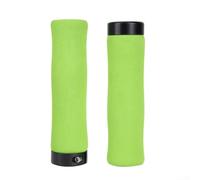 Poignées de guidon de 22 mm pour VTT utilisant des composants en plastique éponge et des anneaux de verrouillage en aluminium pour un maintien ferme (vert)