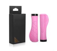 Poignées de guidon de vélo antidérapantes en caoutchouc TPR élastique pour guidon de diamètre de 22 à 2 mm avec anneaux de verrouillage de rechange pour plusieurs types de vélos (rose)