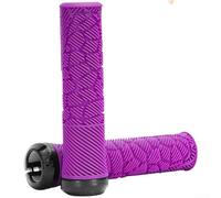 Poignées de guidon de vélo avec anneau de verrouillage pour VTT avec texture profonde, antidérapante et construction légère en TPE PP5 pour un confort de longue durée (violet)