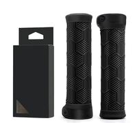 Poignées de guidon de vélo compatibles avec les guidons de 22,2 mm pour une utilisation tout-terrain sur route et quotidien avec construction basée sur TPR et mise au point de traction (noir)