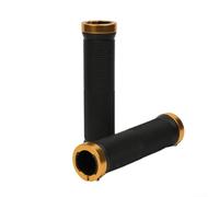 Poignées de guidon de vélo en caoutchouc antidérapant pour VTT, verrouillage sécurisé avec prise en main améliorée et confort par temps humide - Noir/blanc/rouge/bleu/doré (doré)