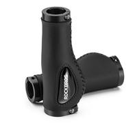 Poignées de guidon de vélo en cuir, diamètre 22 mm - Noires