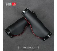 Poignées De Guidon De Vélo En Fiber De Cuir,Couverture De Vélo De Ville,Scooter,Vtt,Extrémité De Guidon,Verrou En Aluminium Antidérapant - Type Trk02 Red