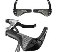 Poignées de Guidon de Vélo Ergonomique, 1 Paire Poignées VTT Antidérapant en Caoutchouc et Aluminium Corne Grip de Vélo Poignée