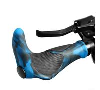 Poignées de guidon de vélo ergonomiques en caoutchouc et alliage d'aluminium verrouillables pour VTT, vélo de route, accessoires de cyclisme antidérapants, absorbant les chocs, rouge et bleu (B)