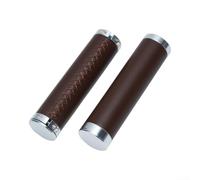 Poignées de guidon de vélo pliantes, antidérapantes en cuir PU et alliage d'aluminium, style pour une conduite sûre et confortable (marron)