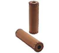 Poignées de guidon de vélo rétro vintage en cuir synthétique antidérapant avec fonction d'absorption des chocs pour une meilleure sécurité et contrôle (120 mm, marron)