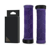 Poignées de guidon de vélo TPR conçues pour les guidons de 22,2 mm utilisés sur les vélos de montagne et de banlieue urbaine pour un soutien fiable des mains (violet)