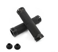 Poignées de guidon de vélo verrouillables avec extrémités en aluminium pour VTT et vélo électrique, texture en caoutchouc antidérapant, ajustement de 22 mm, option de couleur rouge (noir)
