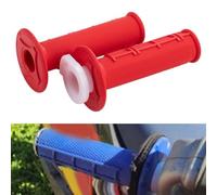 Poignées de guidon de vélo verrouillables de 22 mm pour modèles Honda, poignée confortable en TPE antidérapant avec tube d'accélérateur pour motocross VTT (rouge)