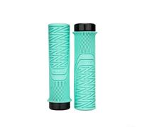 Poignées de guidon de vélo verrouillables pour barres de 22,2 mm, poignée antidérapante en caoutchouc texturé avec rembourrage de paume pour VTT, scooter, vélo pliable, noir (bleu)