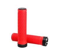 Poignées de Guidon de vélo VTT, verrouillables d'un Seul côté, Bouchons en Caoutchouc antidérapants, Accessoires de Cyclisme,Rr9162-Rouge,Diamètre intérieur 22 mm