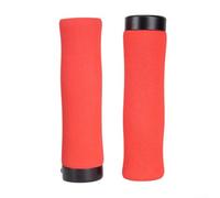 Poignées de guidon de VTT 22,2 mm avec couche d'éponge antidérapante, coque extérieure en plastique et mécanisme de verrouillage de précision en aluminium (rouge)