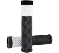 Poignées de guidon de VTT 22 mm pour guidon de 22,2 mm avec anneaux de verrouillage en aluminium et silicone absorbant les chocs (noir et blanc)