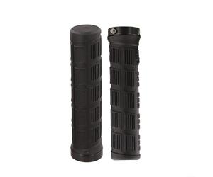 Poignées de guidon de VTT avec mécanisme de verrouillage, coque extérieure en caoutchouc et fixation en alliage d'aluminium pour 22,2 mm de diamètre (noir)