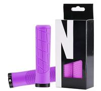 Poignées de guidon de VTT avec système de verrouillage en aluminium et TPR texturé pour une meilleure maniabilité sur les inégalités (violet)