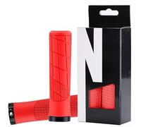 Poignées de guidon de VTT avec système de verrouillage en aluminium et TPR texturé pour une meilleure maniabilité sur les inégalités (rouge)