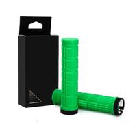 Poignées de guidon de VTT avec verrouillage en caoutchouc et anneau de rétention en alliage d'aluminium pour un ajustement de 22,2 mm (vert)