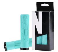 Poignées de guidon de VTT en aluminium avec couche extérieure en TPR et forme ergonomique pour une durabilité et une manipulation prolongées (vert)