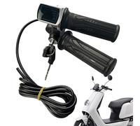 Poignées de guidon électriques - Construction métallique en caoutchouc ABS, contrôle numérique du voltmètre, anneau magnétique épais | Matériel d'accélération fluide faible taux d'échec composant de