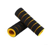 Poignées de guidon en mousse éponge compatibles avec et moto, 105 x 20 mm, confortables, anti-vibrations, légères à enfiler (noir et jaune)