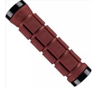 Poignées de guidon en peau de lézard Lock-On Northshore, 130 mm / 130 mm, rouge foncé