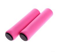 Poignées de guidon en silicone souple compatibles avec les guidons de vélo standard de 22,2 mm, texture intérieure antidérapante, sensation extérieure lisse (rose)