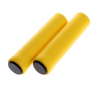 Poignées de guidon en silicone souple compatibles avec les guidons de vélo standard de 22,2 mm, texture intérieure antidérapante, sensation extérieure lisse (jaune)