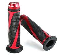 Poignées de guidon moto universelles en caoutchouc gel, 7/8" (22 mm), for VTT, Dirt Bike, Pit, Racing, Motocross(Red)