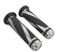 Poignées de guidon moto universelles en caoutchouc gel, 7/8" (22 mm), for VTT, Dirt Bike, Pit, Racing, Motocross(Silver)