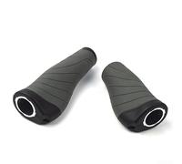 Poignées de guidon pour vélo de route et VTT - Caoutchouc avec anneaux de verrouillage en alliage d'aluminium, design ergonomique long/court, 22,2 mm de diamètre, gris ou noir (1 paire) (gris long +