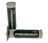 Poignées de guidon PROGRIP 732 Road - En caoutchouc -Noir/gris - 22 mm de diamètre