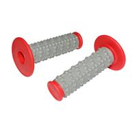 Poignées de guidon Replay MOTO OFF ROAD COBBLESTONE GRIS - ROUGE CLOSED END 115mm PAIRE