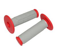 Poignées de guidon Replay OFF ROAD CROSS KRATON GRIS - ROUGE 115mm - CLOSED END PAIRE