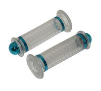 Poignées de guidon Replay SCOOTER - 50 A BOITE DOME TRANSPARENT - BLEU CLOSED END PAIRE