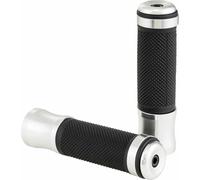 Poignées de guidon SIP 24/24 mm en aluminium anodisé argenté Longueur 125 mm
