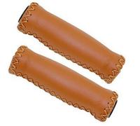 Poignées de guidon vélo en cuir véritable marron ( Marron )