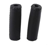 Poignées de guidon vintage en cuir synthétique avec design antidérapant pour le cyclisme, absorption des chocs améliorée pour une conduite plus sûre et texture extérieure améliorée (120 mm noir)