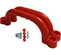 Poignées de maintien - Set de 2 poignées - Poignée pour enfants résistante aux intempéries en plastique pour structure d'escalade, maison à échasses, lit surélevé, tour de jeux, aire de jeux - rouge