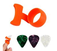 Poignées de Médiator de Guitare Silicone avec 3 Médiators de Guitare, Ergonomiques Support de Médiator de Pouce de Guitare Antidérapant Protège-Doigts pour Guitare Acoustique Électrique (S)