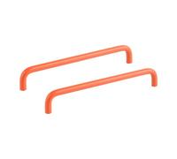 Poignées de Meubles Boutons Poignées de Garde-robe Orange Poignées de Casier Solides Boutons d'Armoire à Chaussures en Alliage d'Aluminium Poignées de Tiroir en Forme de U 2 Pcs (Hole Distance 128mm)