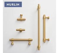 Poignées de meubles de cuisine de luxe en laiton massif de style français Nurlin, poignées de tiroirs et de portes d'armoires, poignée en T CH039-BB-N29