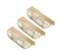 Poignées De Meubles Poignée En Forme De Feuille D'or Boutons De Feuille D'or Poignées De Tiroir D'armoire En Forme De Feuille Boutons De Porte En Alliage De Zinc 3 Pièces