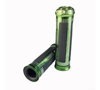 Poignées de moto en aluminium avec caoutchouc TPR 22,2 mm (vert)