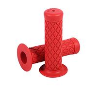 Poignées De Moto en Caoutchouc Souple Guidon Universelles Poignées pour Moto Bicyclette 22mm 7/8inch (Rouge)