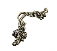 Poignées de placard en alliage de zinc vintage en bronze sculpté pour commodes, armoires, rangement à chaussures, distance entre les trous 64 mm, longueur 134 mm, finition or antique (laiton)