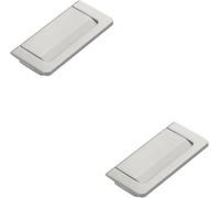 Poignées de placard Or 64mm Lot de 2, poignées de meuble alliage de zinc peintes, tirages pour tiroirs entraxes 64-128mm, poignée de porte cachée pour armoire e, Flat Grey, Hole Centers:64mm/2.5in