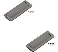 Poignées de placard Or 64mm Lot de 2, poignées de meuble alliage de zinc peintes, tirages pour tiroirs entraxes 64-128mm, poignée de porte cachée pour armoire e, Grey, Hole Centers:96mm/3.8in